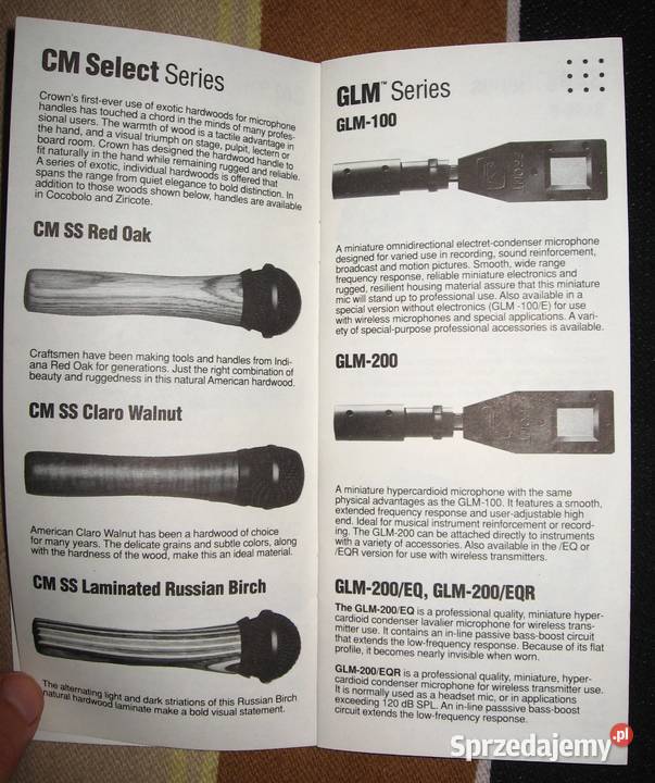 Crown amplifiersmicrophones K Series broszury Kępice