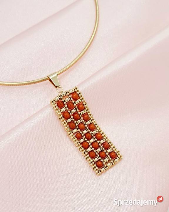 30 Wisiorek Złoty pr585 z Koralem Z207 Pozostałe Poznań