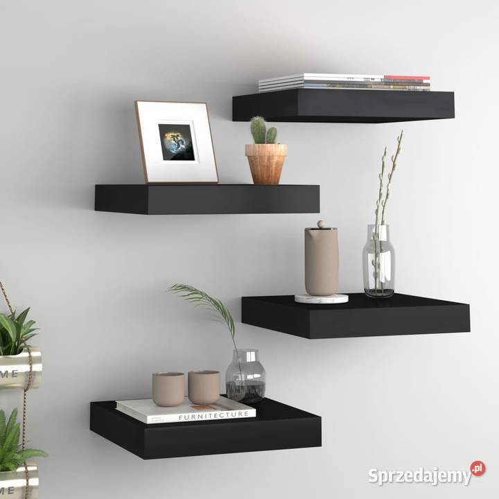 vidaXL Półki ścienne 4 czarne 23 x 235 x 38 Warszawa