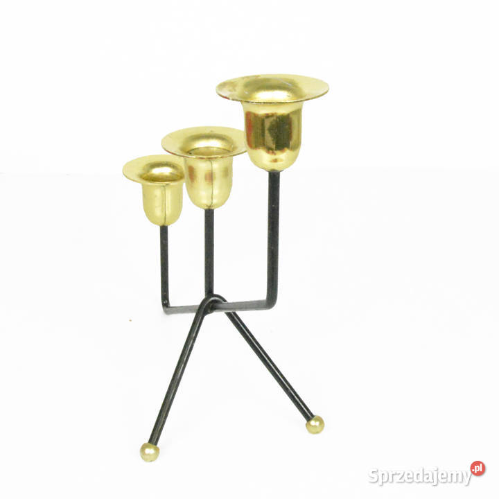 Minimalistyczny świecznik stołowy Belgia lata 70 Oświetlenie