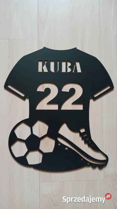 Dekoracja Ścienna Koszulka Piłkarska Imienna czarny Warszawa