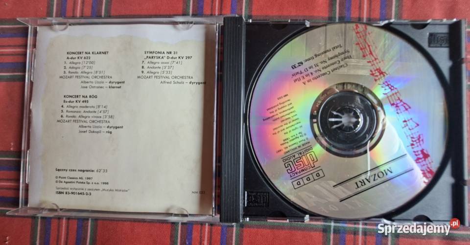 Muzyka mistrzów Mozart Melodyjne kompozycje CD małopolskie Kraków sprzedam
