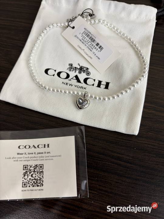 Naszyjnik damski Coach Stone Heart Pearl Choker Łódź
