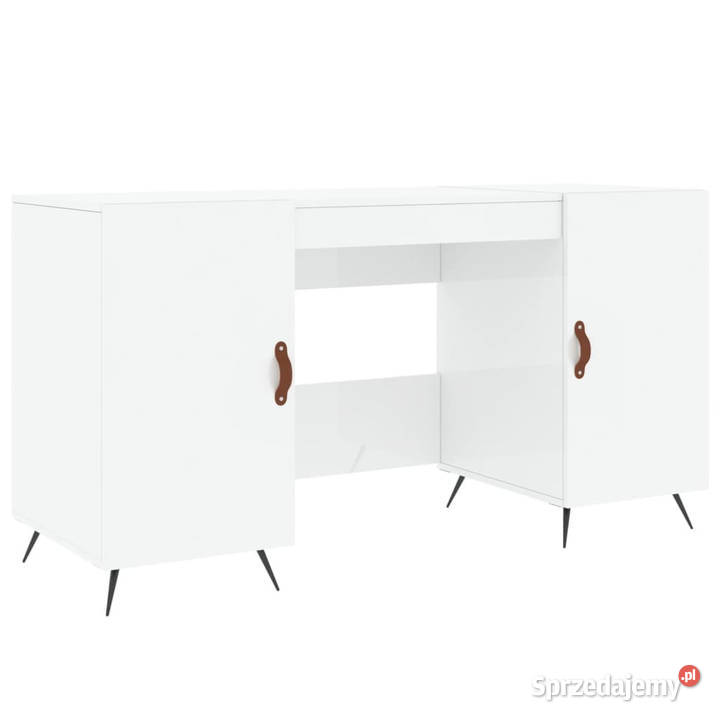 Biurko białe z połyskiem 140x50x75 materiał Warszawa