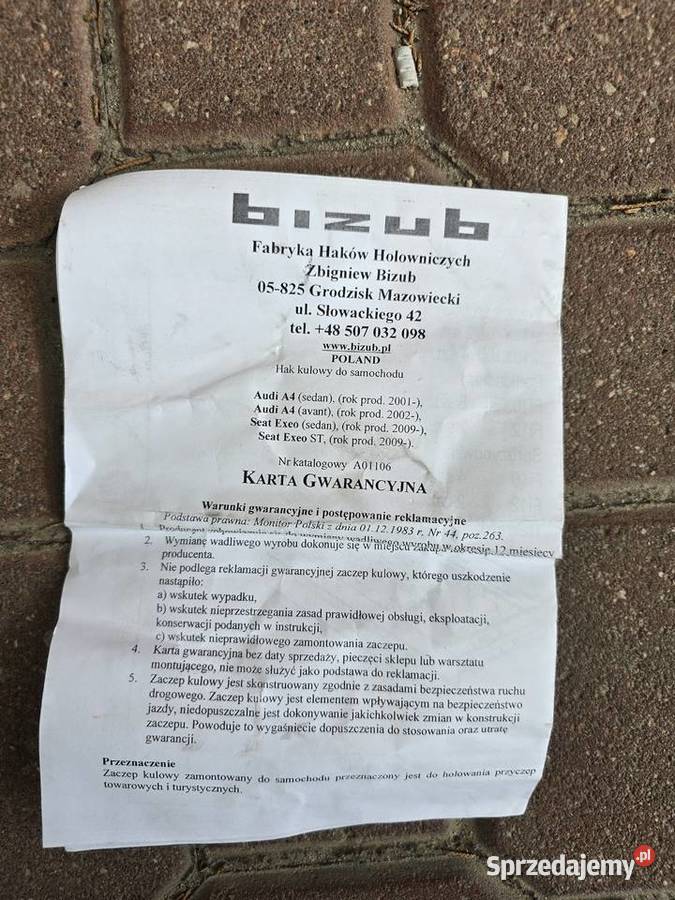 Hak holowniczy wiązka AUDI A4 B6 B7 8E sedan osobowe Łódź sprzedam