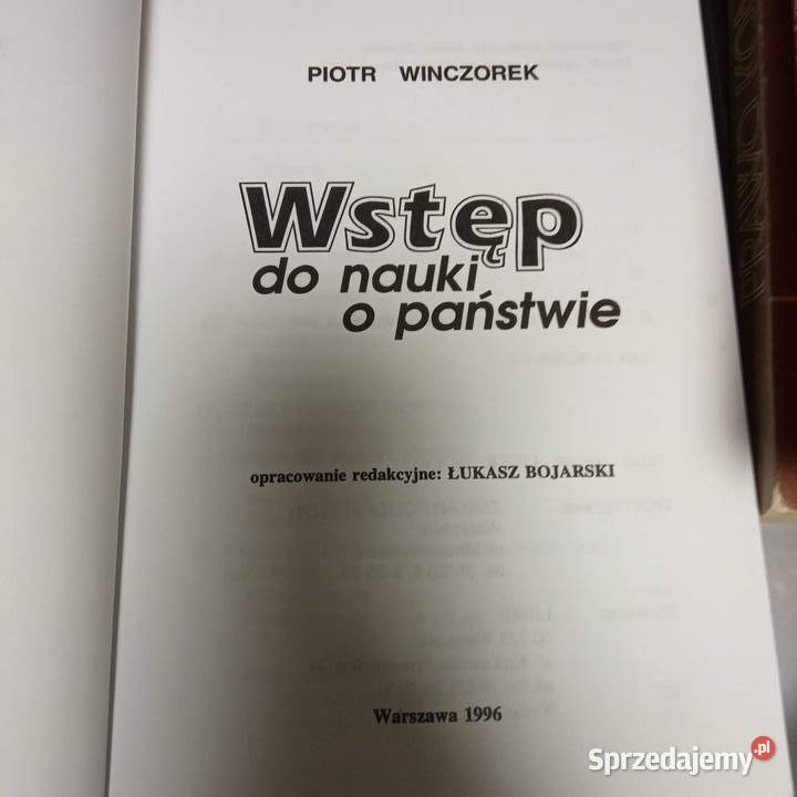 Wstęp do nauki o państwie Wieczorek antykwariat