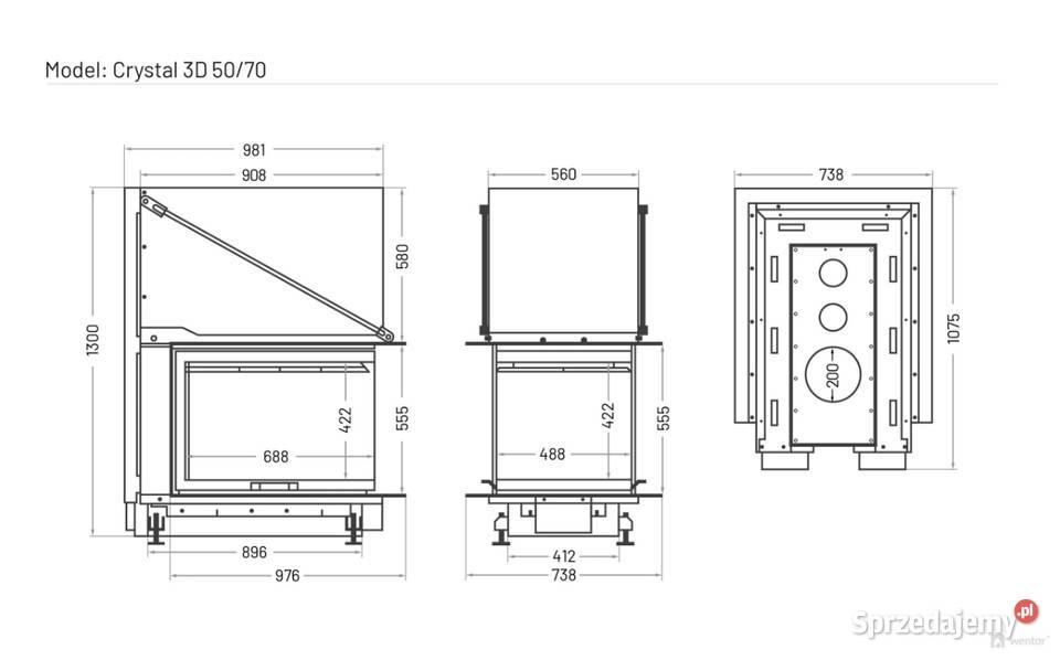 Kominek Powietrzny Stalowy CRYSTAL 3D 5070 wielkopolskie Poznań