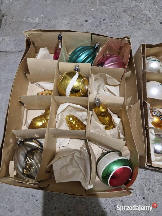 Bombki vintage z okresu prl recznie malowane Porcelana i szkło