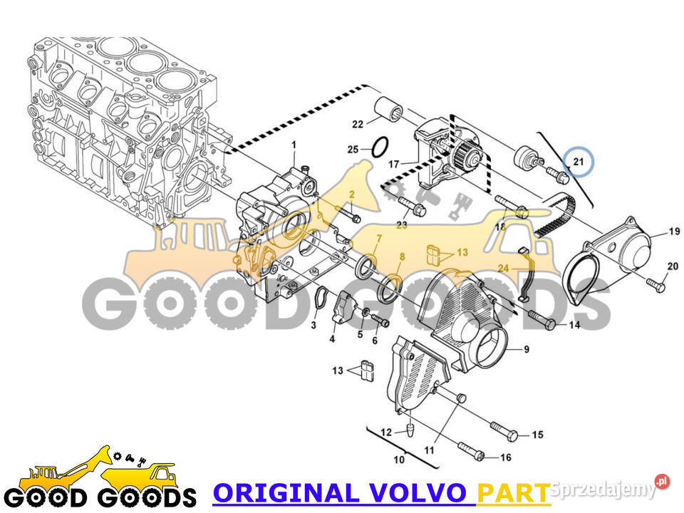 VOLVO ZESTAW PASKA ROZRZĄDU 20945013 D3D D36D Części do maszyn budowlanych Władysławów sprzedam