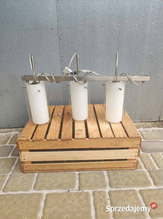 Nowoczesna lampa wisząca potrójna szklane tuby Podkałek