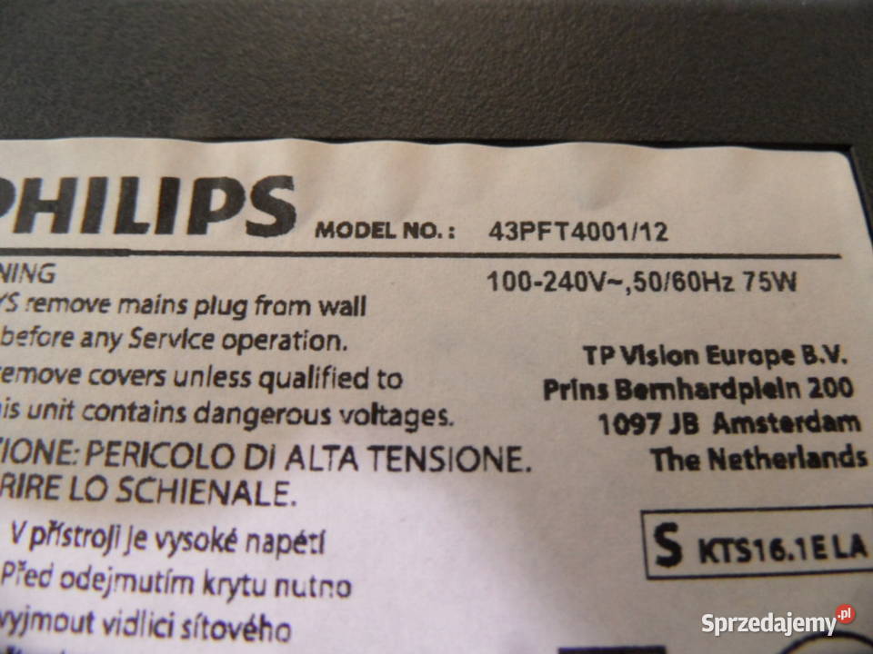 plyta glowna telewizora phlips 43PFT400112 Kielce