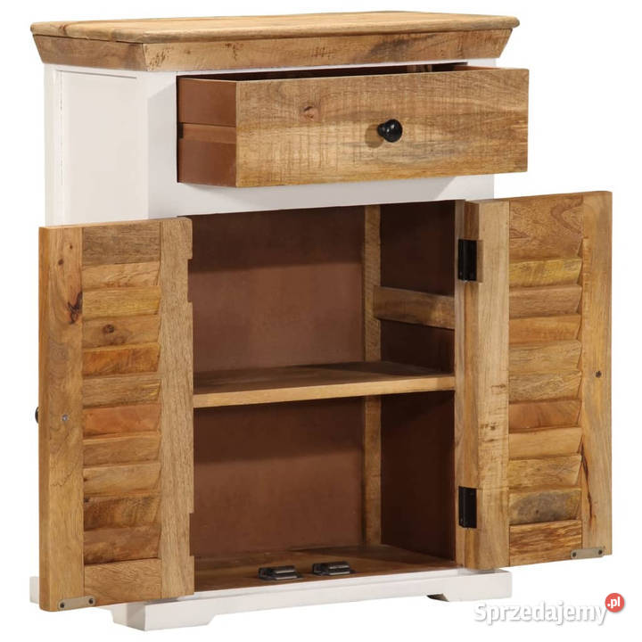 Szafka białobrązowa 55x30x73 surowe drewno mango mazowieckie
