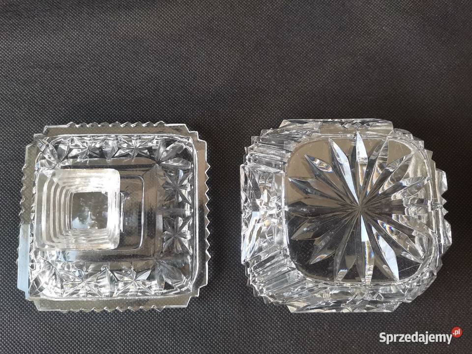 Stara ciekawa bomboniera cukiernica szkło Art