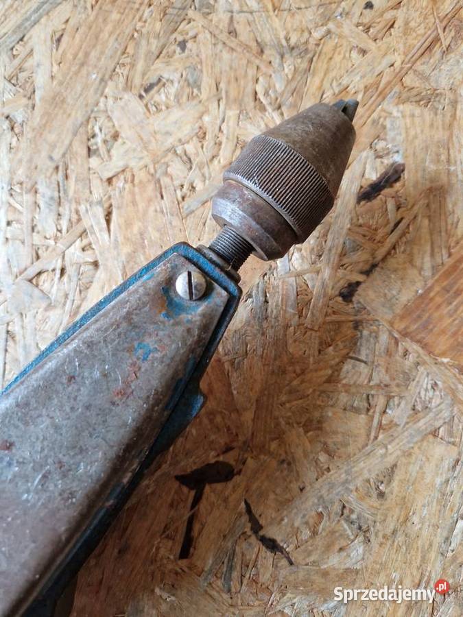 Wiertarka ręczna starodawna cała metalowa Głogowa