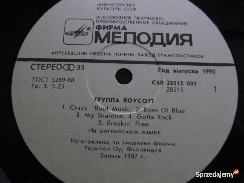 Grupa Boycott płyta winylowa w jangielskim lubelskie Lublin