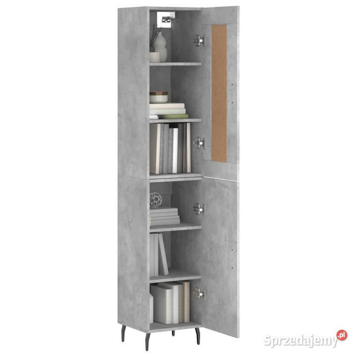 Wysoka szafka szarość betonu 345x34x180 Warszawa