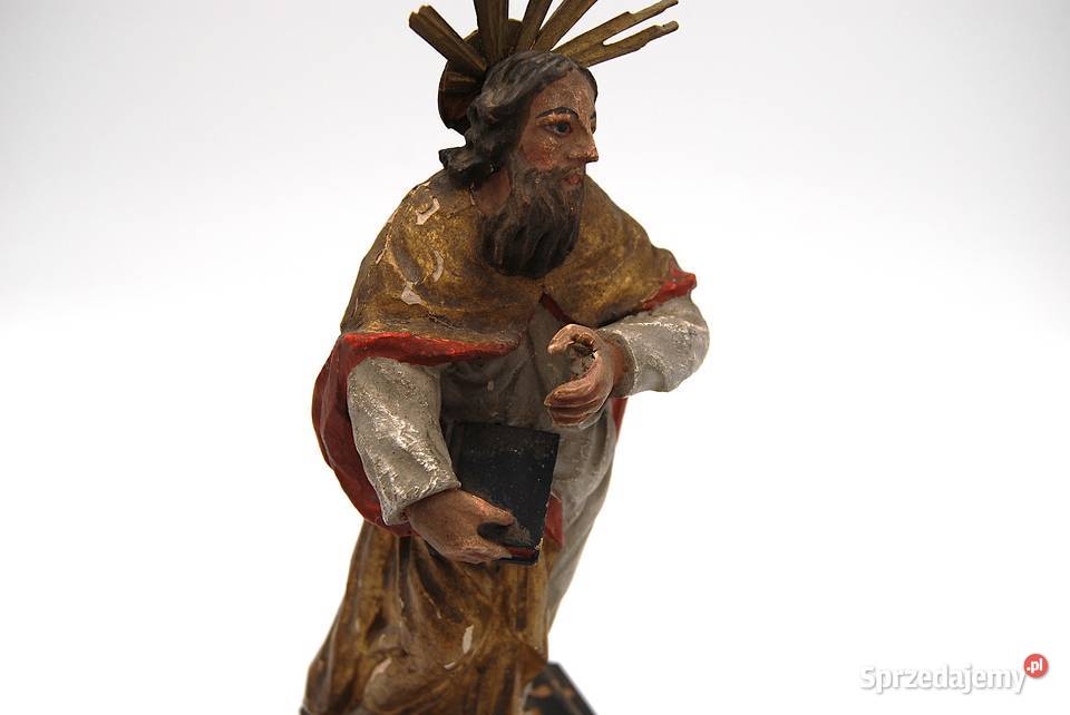 Święty z księgą rzeźba drewniana XIX w Poznań