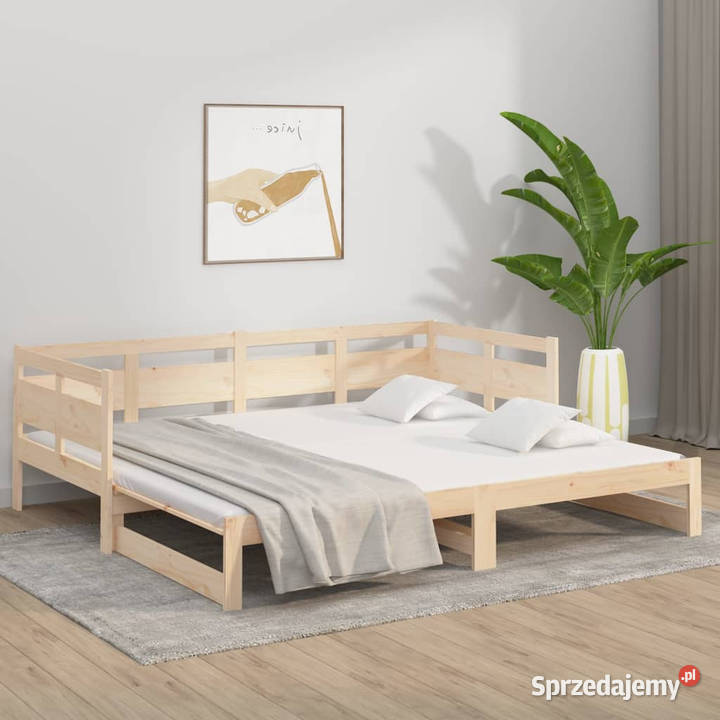 Łóżko rozsuwane lite drewno sosnowe 2x90x200