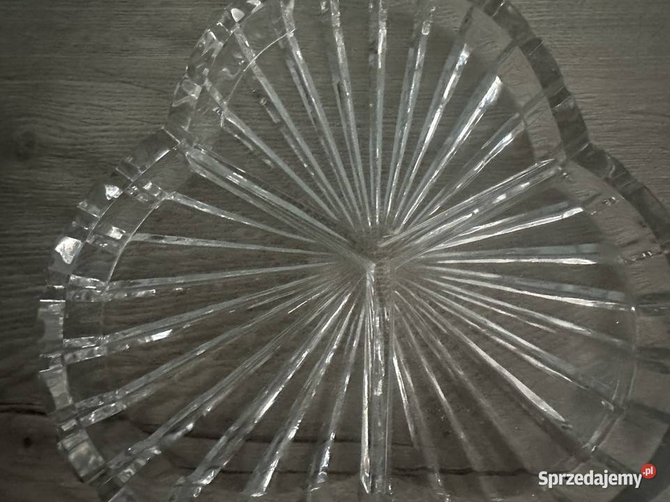 Talerz kryształowy z lat PRLu Łódź