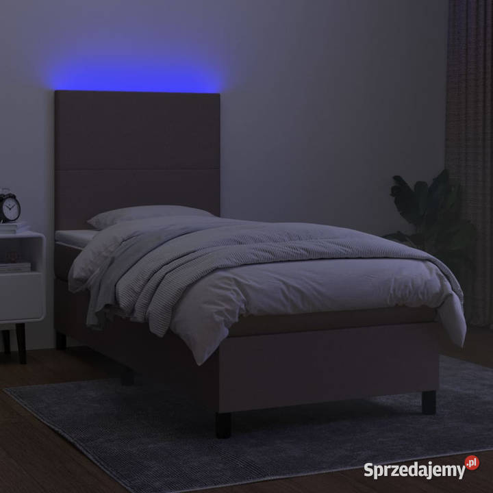 Łóżko kontynentalne z materacem taupe tkanina 80cm Warszawa