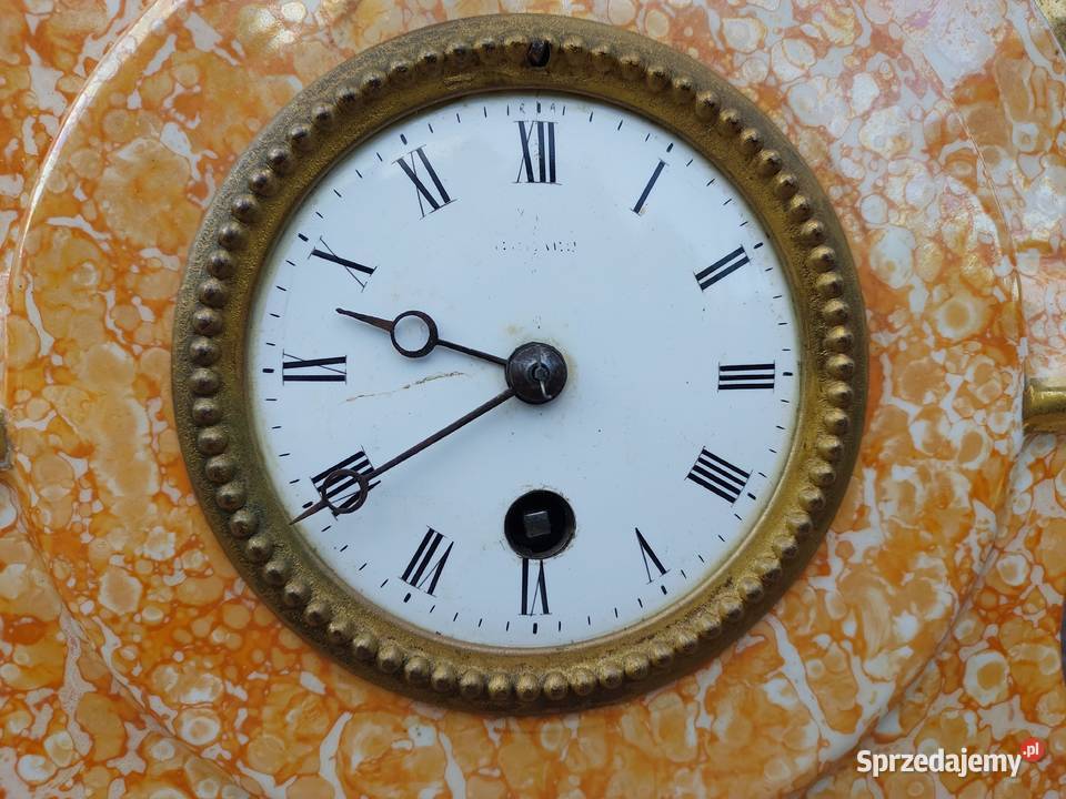 Stary zegar kominkowy mechanizm francuz chodzik Tczew sprzedam