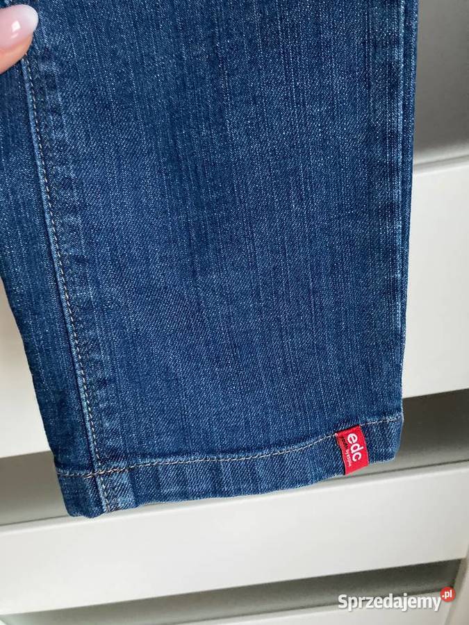 Nowe niebieskie damskie jeansy rurki Esprit Nisko