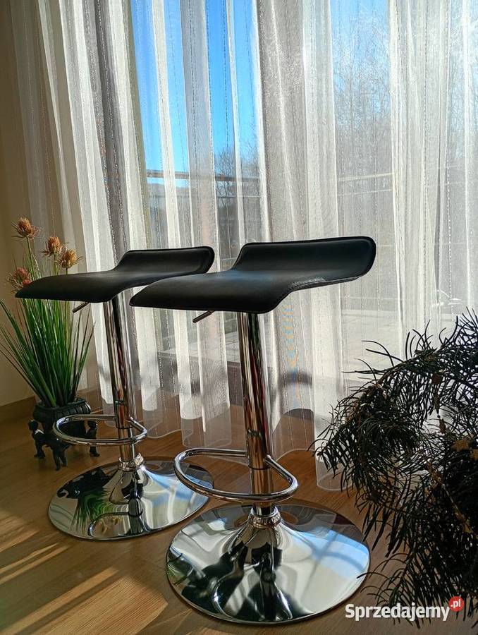 HOKER czarny chromowany stan idealny 2 sztuki Ustroń