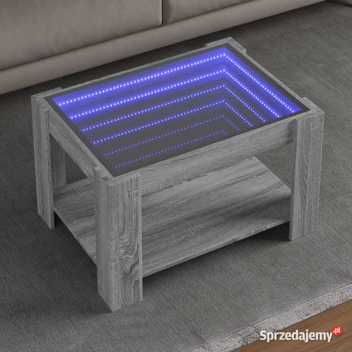 Stolik kawowy z LED szary dąb sonoma 73x53x45 sprzedam