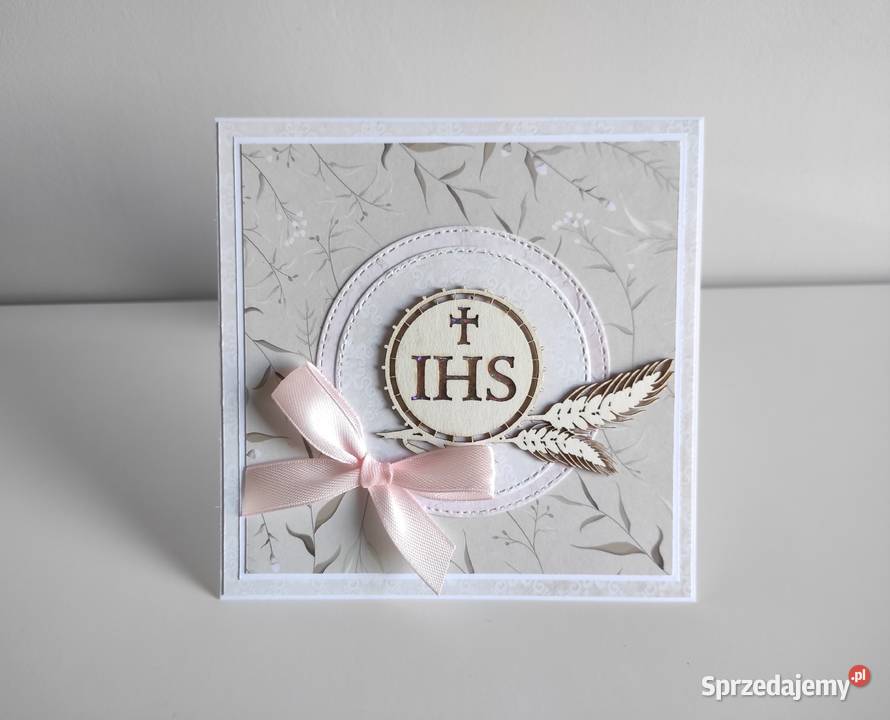 Kartka ręcznie robiona Pierwsza Komunia Święta Łódź sprzedam