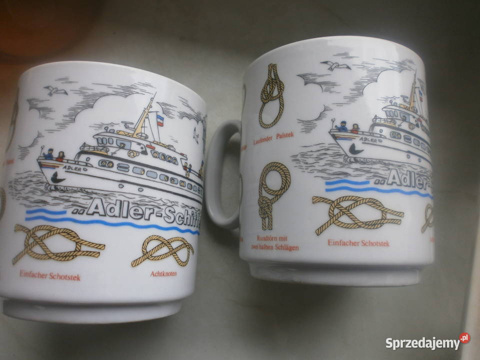 kubek żeglarski z węzłami porcelana