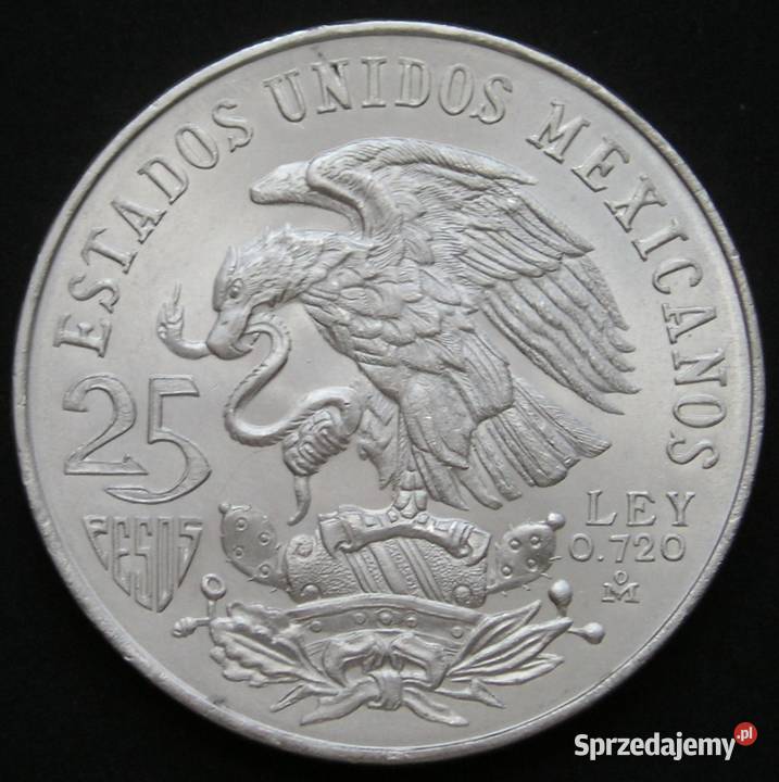 MEKSYK 25 PESOS 1968 OLIMPIADA SREBRO STAN 2 Łódź sprzedam