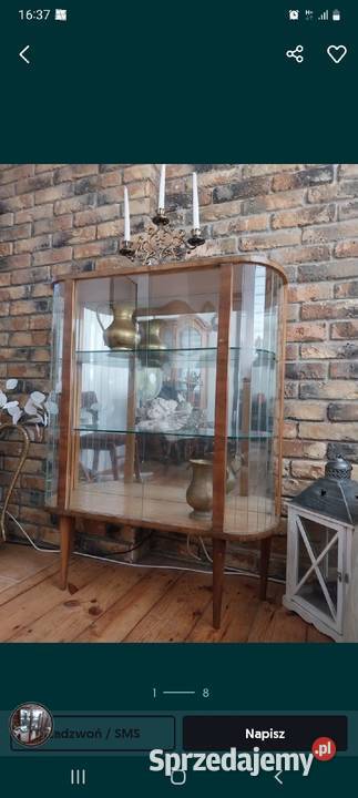 Witryna gablota retro prl lata 50te vintage Gdańsk