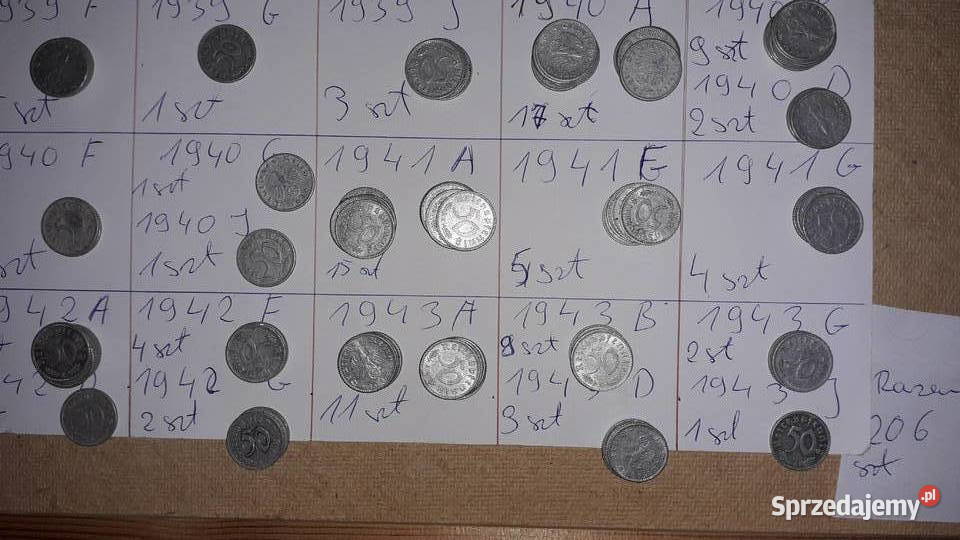 Stare kolekcjonerskie monety Niemcy III rzesza Szczecin