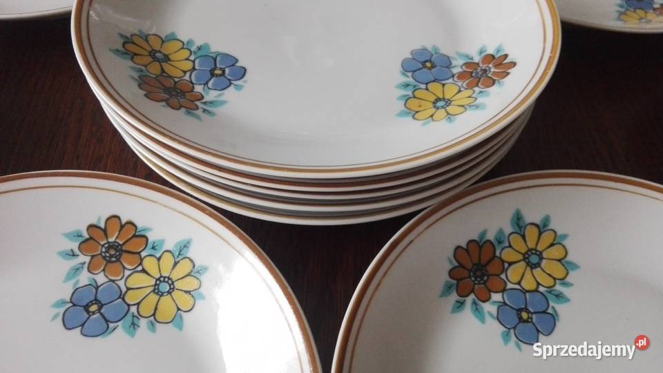 Talerze deserowe 12 porcelana Chodzież PRL Porcelana i szkło podlaskie Białystok