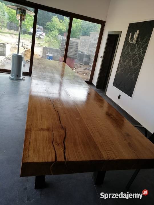 stolik kawowy blat debowy 120x80x5 zywica Przysucha sprzedam