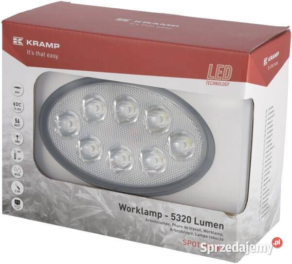 Lampa robocza LED owalna 56W 5320 lm 1030V Pozostałe Kamionna