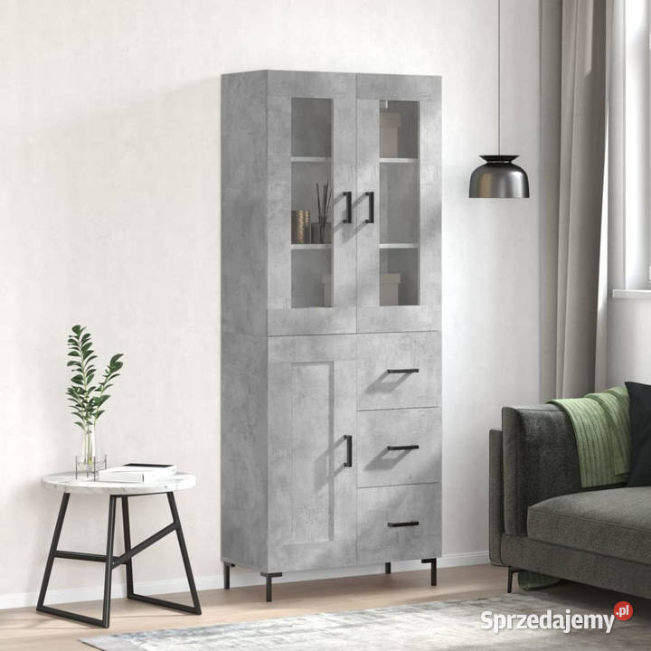 Witrynka szarość betonu 695x34x180 materiał mazowieckie Warszawa