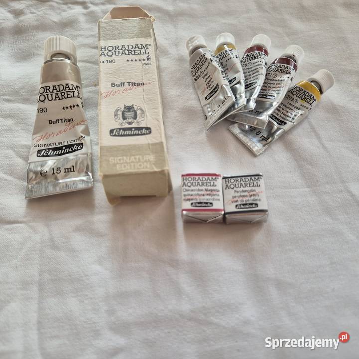Schmincke Horadam 6 tubek 2 półkostki 1 box Antyki, Sztuka, Kolekcje