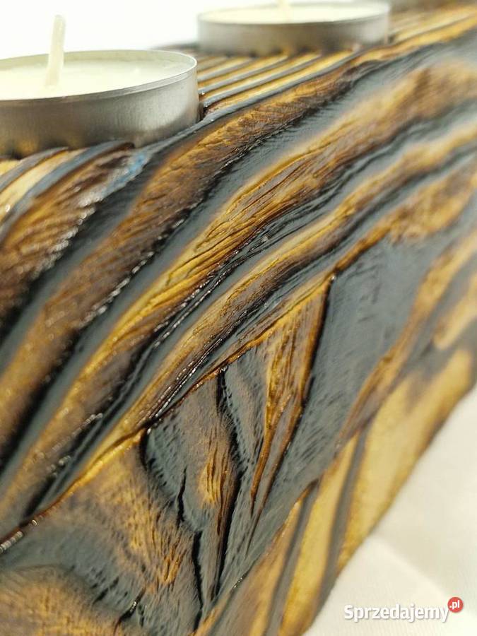 Duży świecznik świerkowy opalany naturalny 4 Sępopol sprzedam