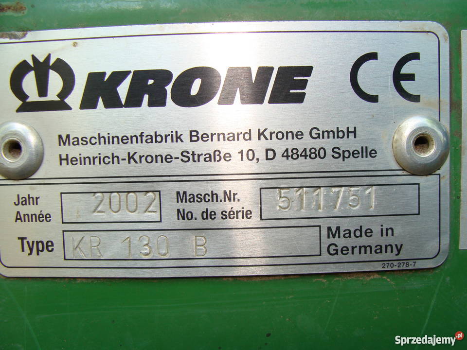 Belarka Krone KR 130 B 2002 podlaskie