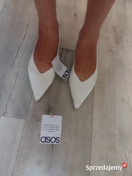 40 ASOS Design Białe baleriny wieczorowe z Kraków