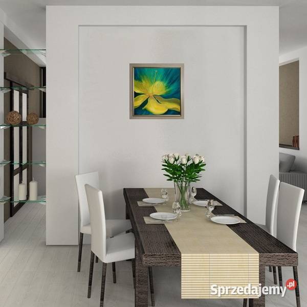 Obraz olejny Żółty kwiat Abstrakcja