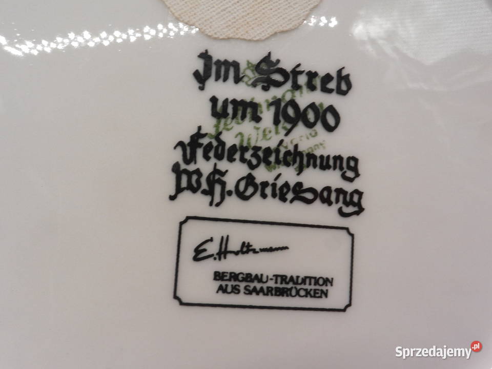 Talerz dekoracyjny z rysunkiem przedstawiającym Raszków