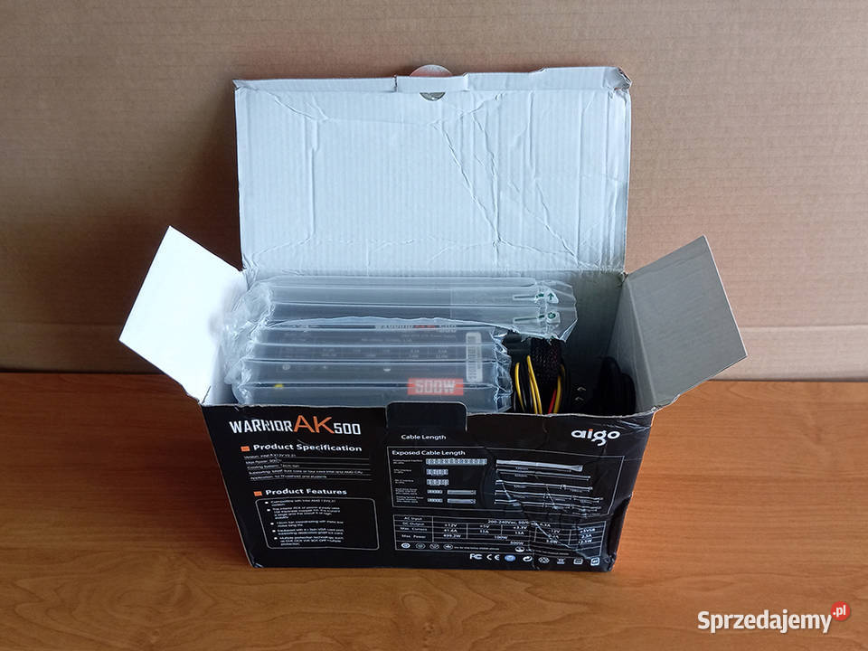 NOWY Zasilacz ATX Aigo 500W mazowieckie Węgrów