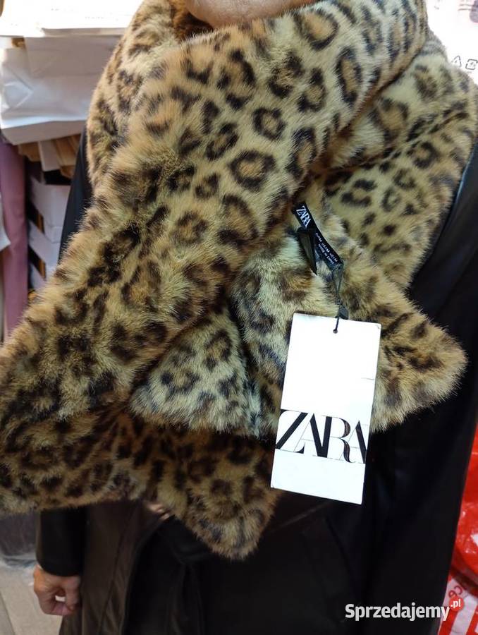 ZARA Panterkowy futrzany szal z Madrytu futrzany Dla kobiet Kraków sprzedam