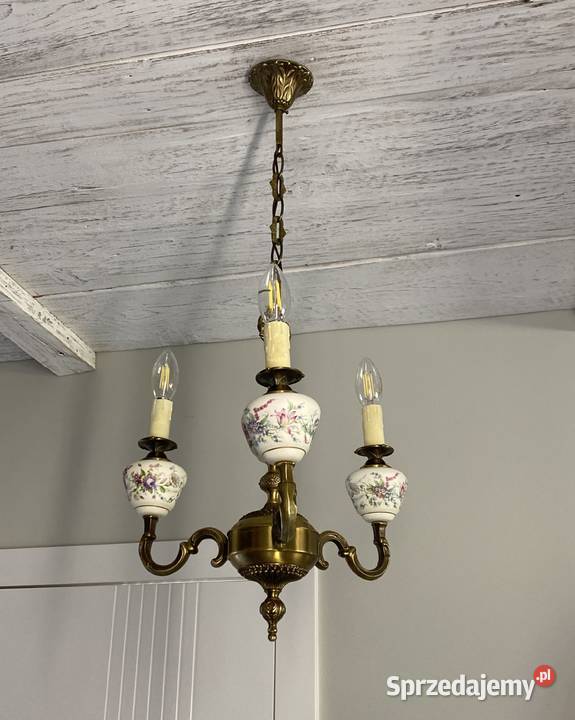 Francuski antyczny Żyrandol 7 Francja XX w Lampa Poznań sprzedam