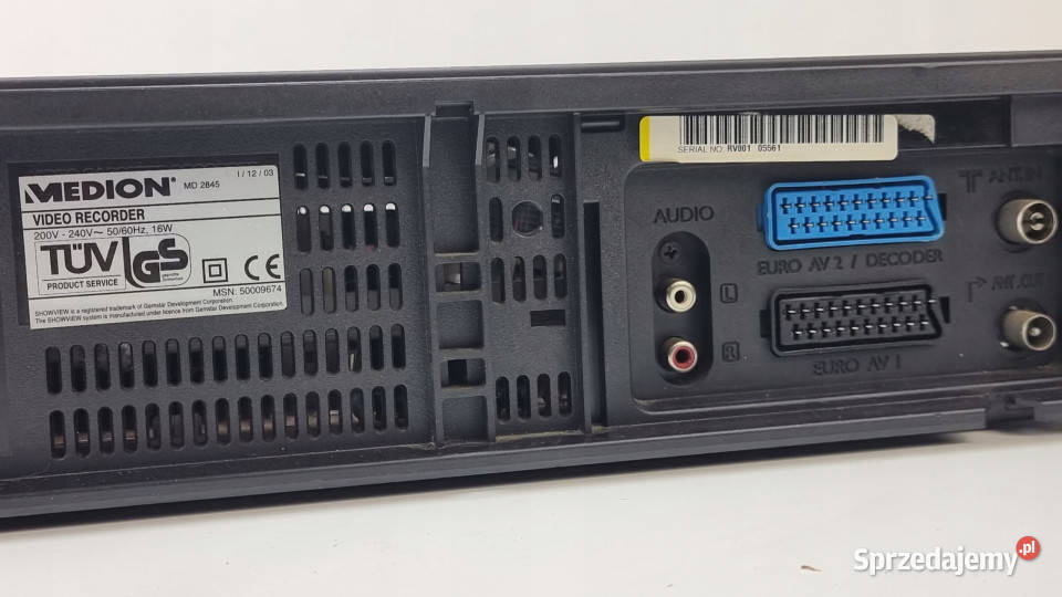 Medion Video VHS 6 głowic MD 2845 MD2845 TV i Video Międzychód