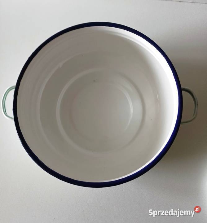 Garnek waza emaliowana z PRL vintage łódzkie Łódź