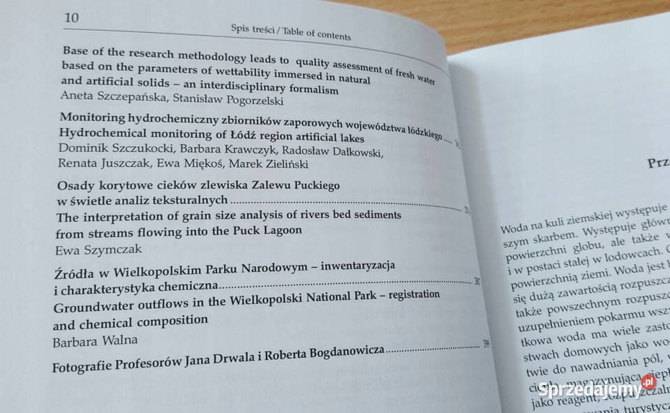 Problemy badań wody w XX i XXI wieku Cieśliński pomorskie Gdańsk