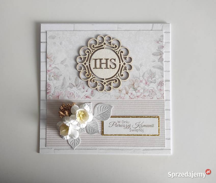 Kartka ręcznie robiona na Komunię Świętą z łódzkie Łódź